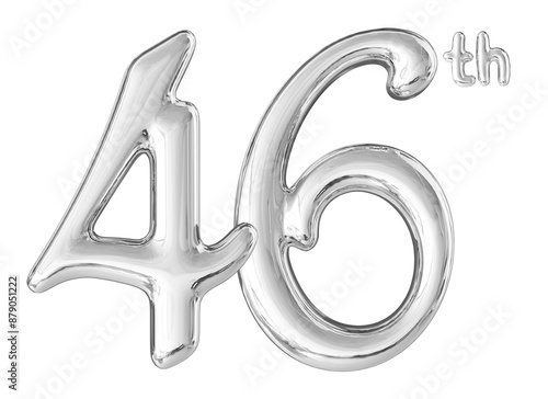 Canvas Print 46th Anniversary Silver Number 3D