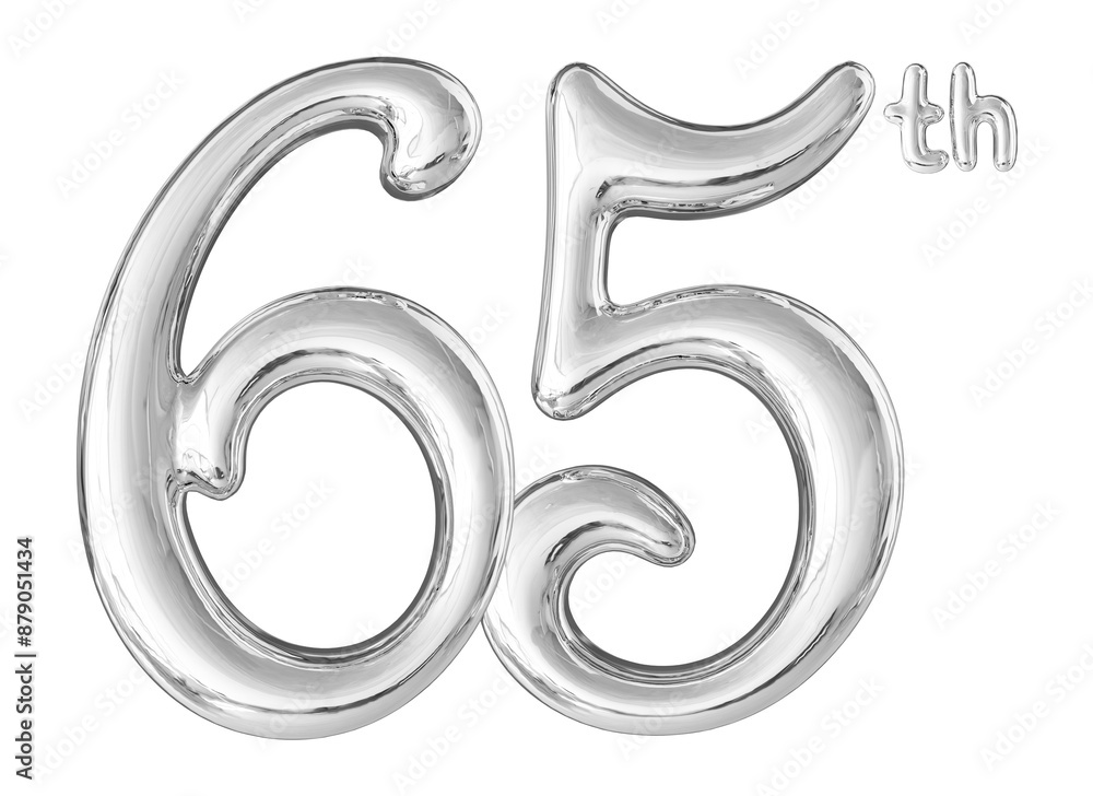 65th Anniversary Silver Number 3D 65th Anniversary Silver Number 3D