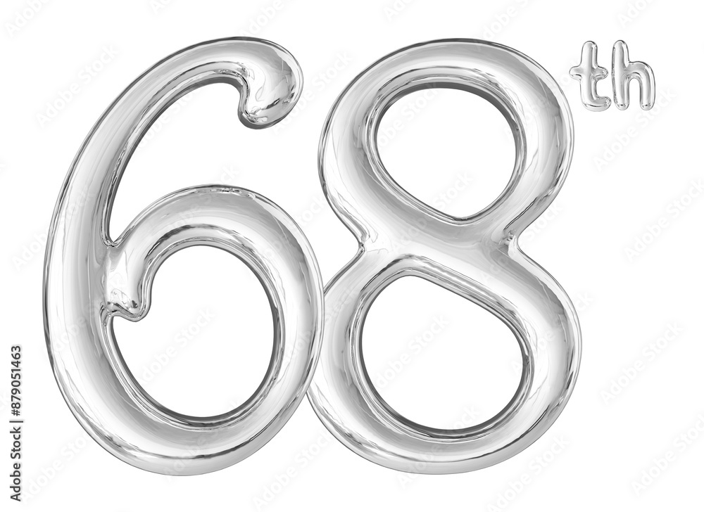 68th Anniversary Silver Number 3D 68th Anniversary Silver Number 3D