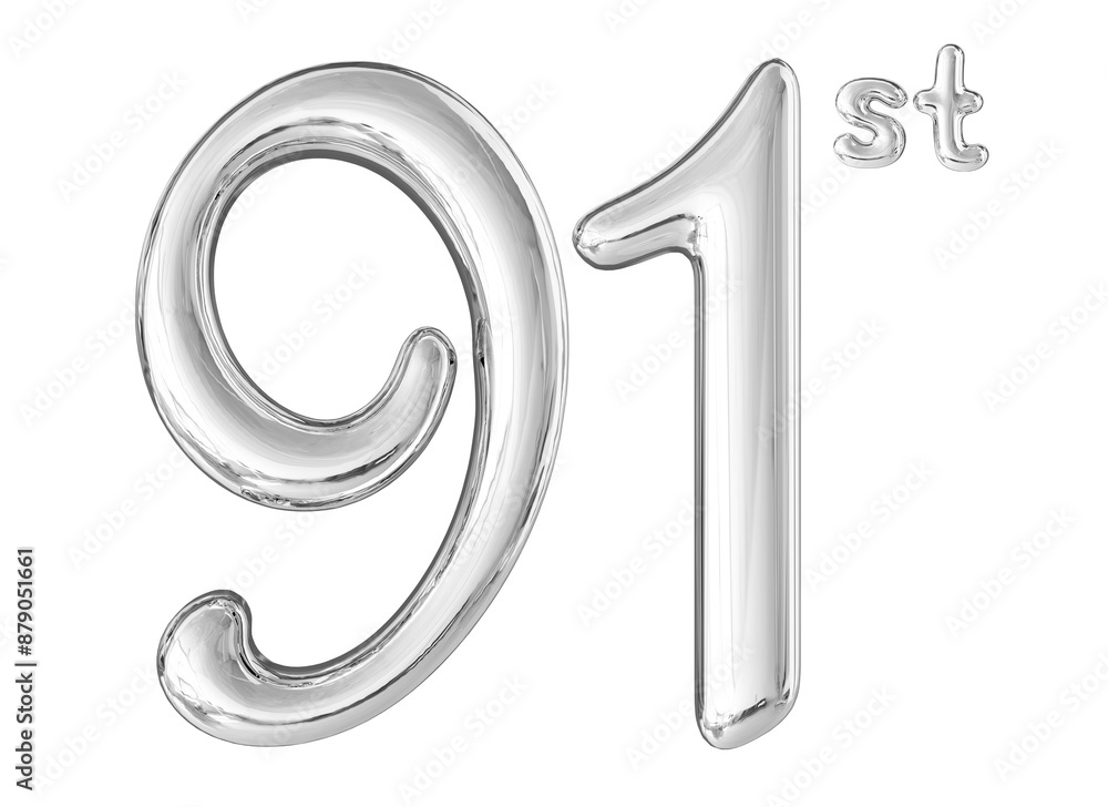 91st Anniversary Silver Number 3D 91st Anniversary Silver Number 3D