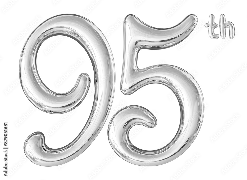 95th Anniversary Silver Number 3D 95th Anniversary Silver Number 3D
