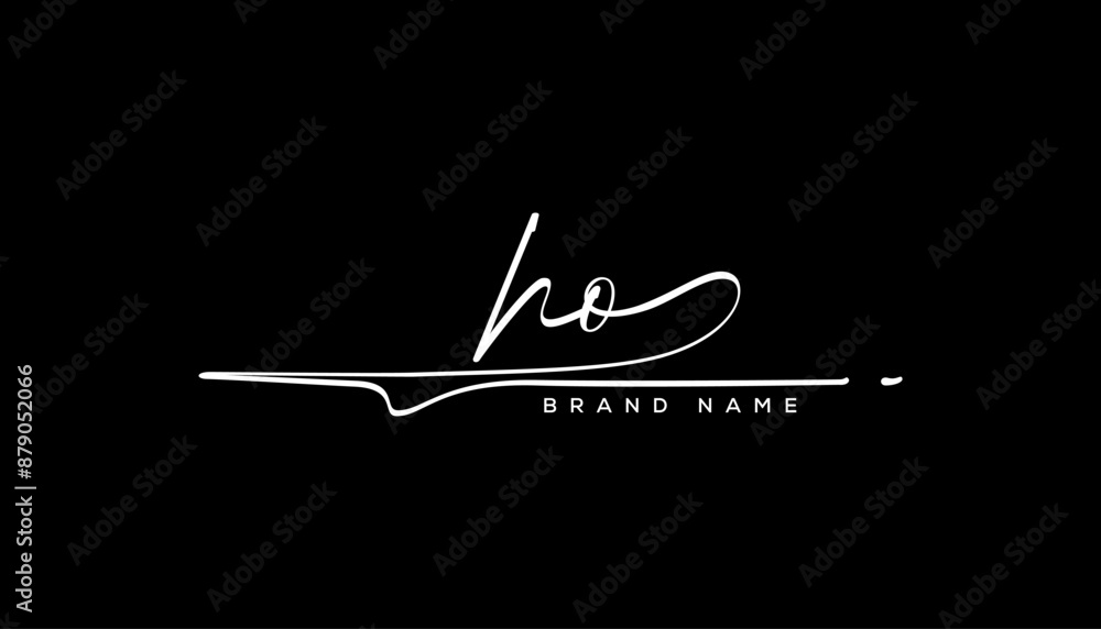 HO letter beauty handwriting vector logo. HO letter beauty handwriting vector logo.