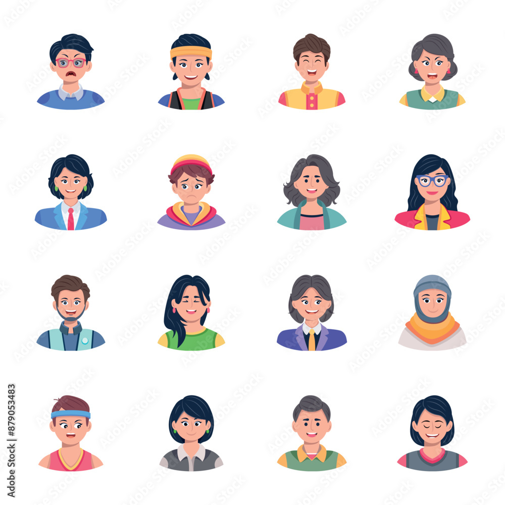 WebBundle of 16 People Character Flat Icons
WebBundle of 16 People Character Flat Icons