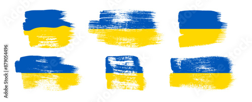 Set of Ukrainian national flags