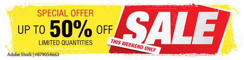 sale banner layout graphic design vector illustration