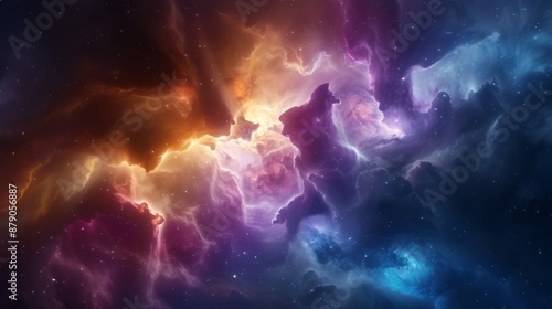 Wallpaper Mural Conceptual space shuttle, streamlined design exploring the cosmos, colorful nebulae and celestial bodies creating a breathtaking scene Torontodigital.ca