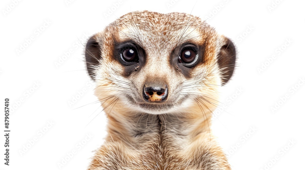 Meerkat Portrait on White Background Meerkat Portrait on White Background
