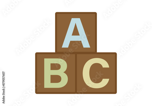 Bloques de madera con letras A, B y C para juego de niños