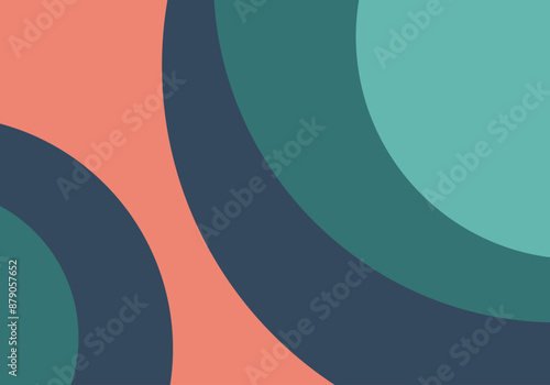 Fondo de formas circulares superpuestas de color azul, naranja y azul oscuro