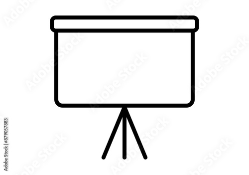 Icono negro de pantalla vacía en fondo blanco