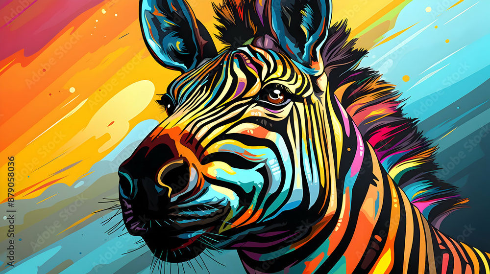 Colorful Zebra Illustration Colorful Zebra Illustration