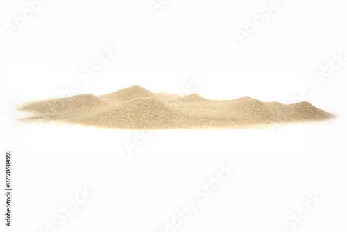 pile desert sand isolated on white background, side view.