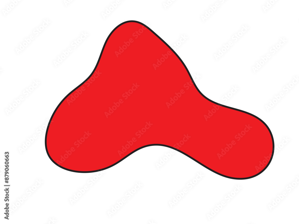Abstract long blob shape hand drawn. long red abstract blob for title text, Isolated on a white background. Abstract long blob shape hand drawn. long red abstract blob for title text, Isolated on a white background.