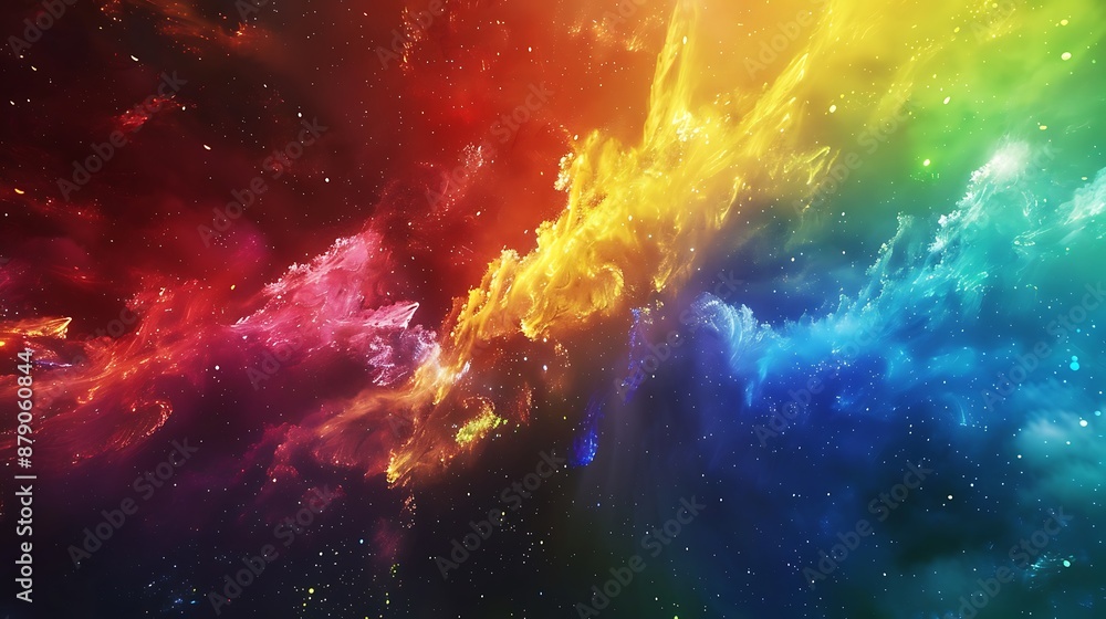 Fototapeta premium Brilliant streaks of color streaking through the atmosphere, painting a breathtaking Spectrum Symphony.