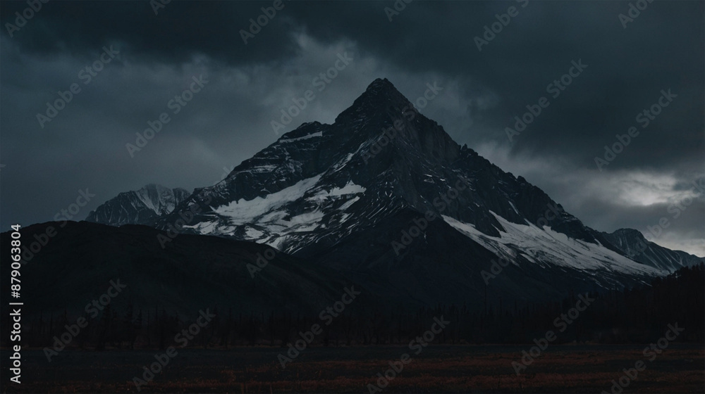 A cinematic view of mountain through a jungle A cinematic view of mountain through a jungle