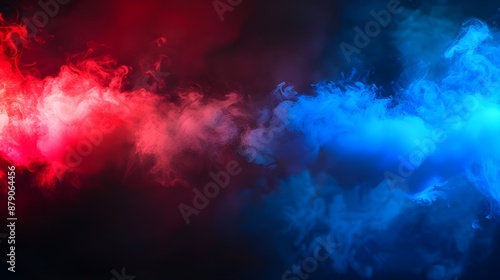 For a mma or box fight poster, combine smoke with red and blue neon light effects.