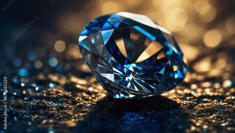 Fototapeta premium diamond on blue background