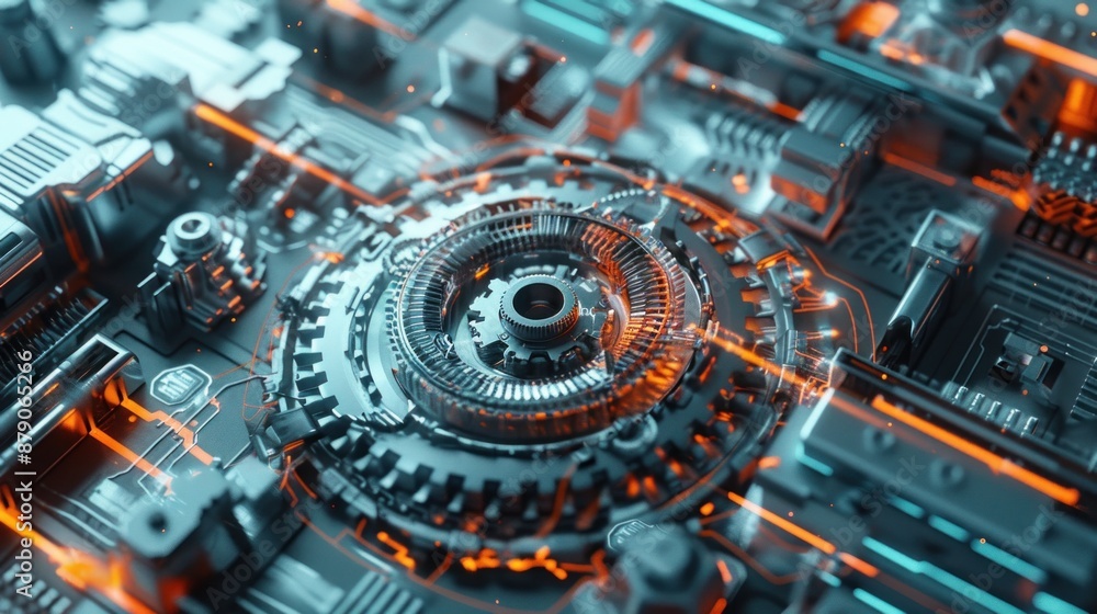 Fototapeta premium Futuristic Machine Gears