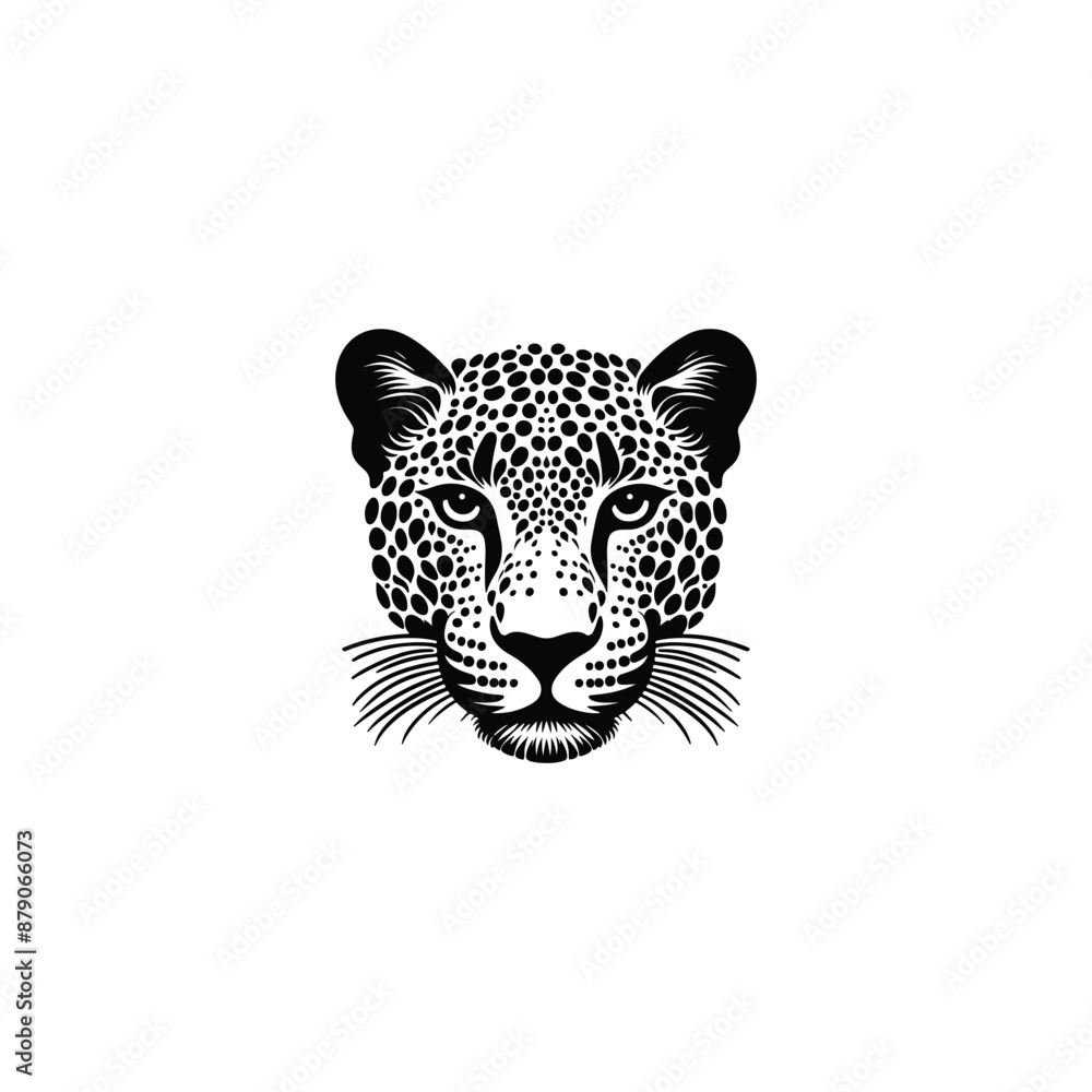 Black leopard, panther head - vector cut out silhouette Black leopard, panther head - vector cut out silhouette