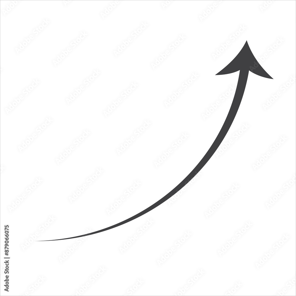 Curve arrow icon vector . black curve arrow icon pointing up. direction pointing arrow icon vector. Curve arrow icon vector . black curve arrow icon pointing up. direction pointing arrow icon vector.