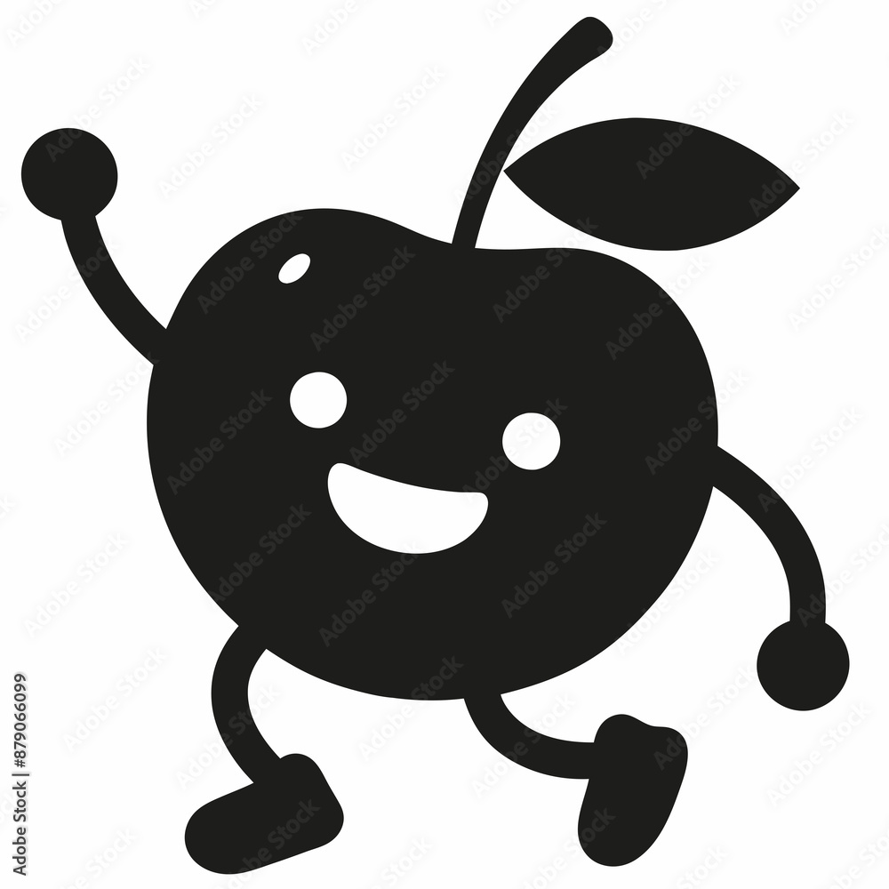 Red apple vector illustration, red apple with cherry, cherry vector art, red apple with cherry silhouette Red apple vector illustration, red apple with cherry, cherry vector art, red apple with cherry silhouette