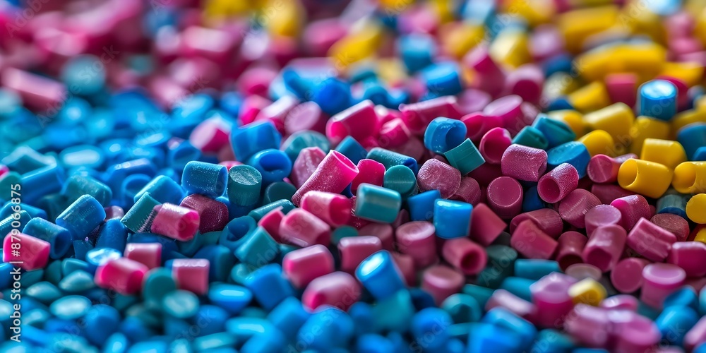 Macro photograph of plastic granules used in petroleum production. Concept Macro Photography, Plastic Granules, Petroleum Production, Texture Exploration, Detail Focus Macro photograph of plastic granules used in petroleum production. Concept Macro Photography, Plastic Granules, Petroleum Production, Texture Exploration, Detail Focus