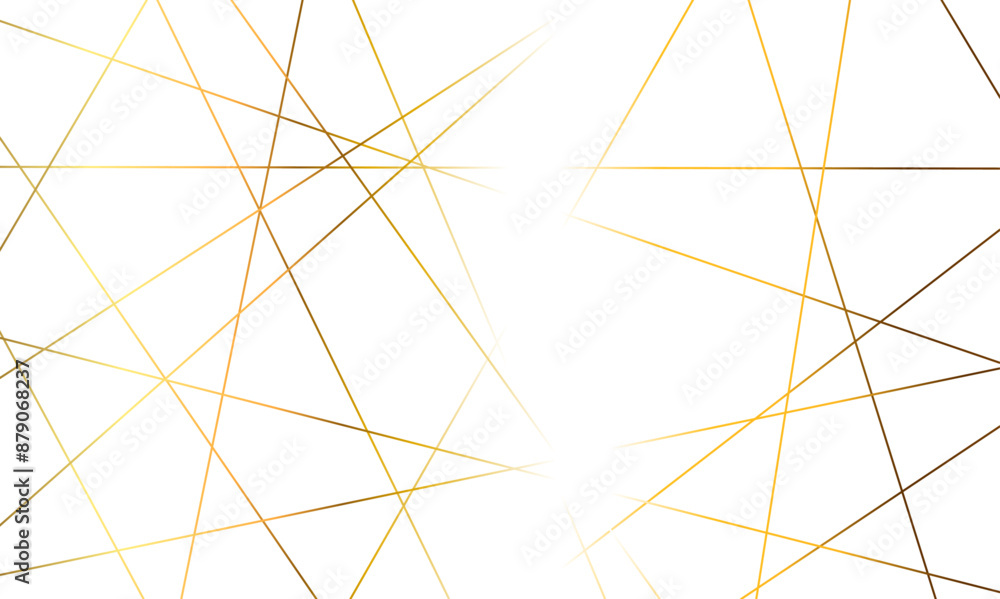 Obraz premium Abstract luxury seamless premium shiny golden random chaotic square and triangle lines on transparent background. Vector, illustration