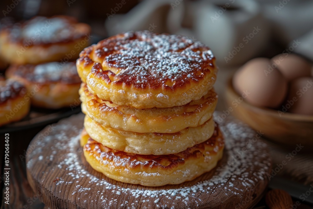 A plate of Welsh cakes, dusted with sugar and served warm. A plate of Welsh cakes, dusted with sugar and served warm.