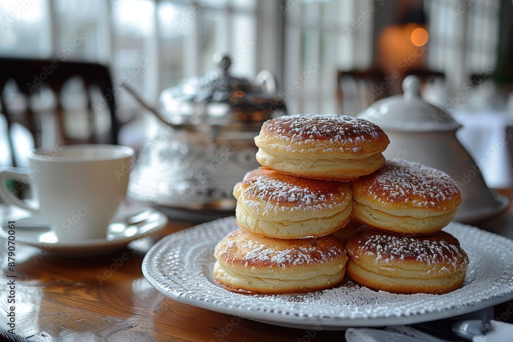 A plate of Welsh cakes, dusted with sugar and served warm. A plate of Welsh cakes, dusted with sugar and served warm.