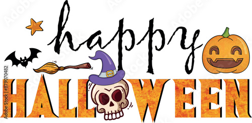 Happy Halloween,  Halloween Celebration Typography EPS