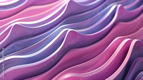 Violet and Pink Ripple Layers. Trendy Abstract 3D Background. 3D Render 