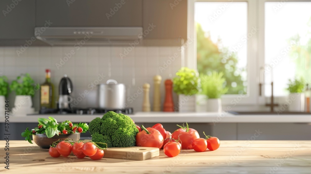 Fresh Vegetables on Kitchen Countertop. Fresh Vegetables on Kitchen Countertop.