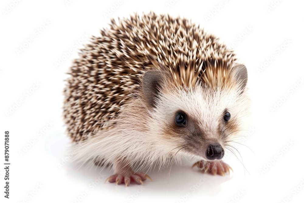 Curious Hedgehog with Spiky Brown and White Fur Curious Hedgehog with Spiky Brown and White Fur
