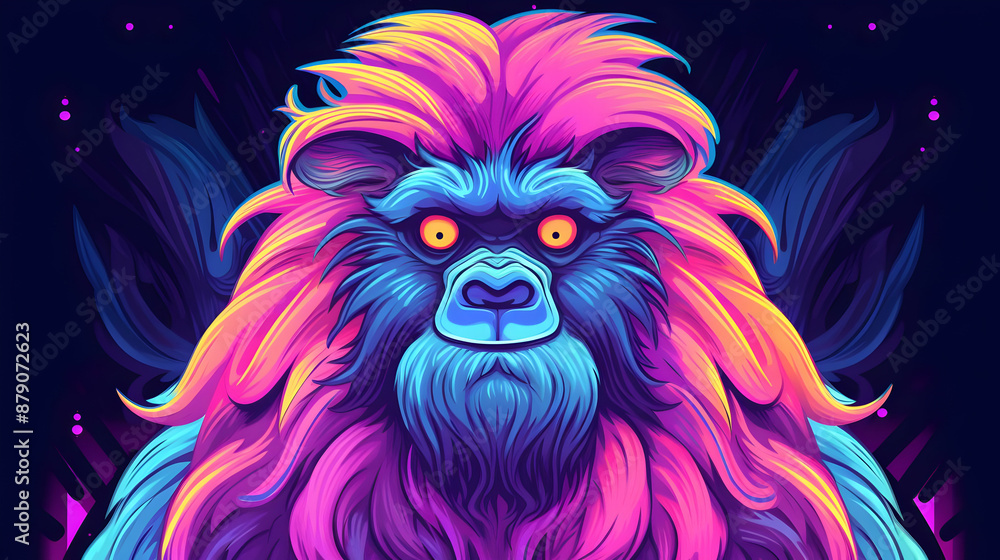 Neon Lion Illustration Neon Lion Illustration
