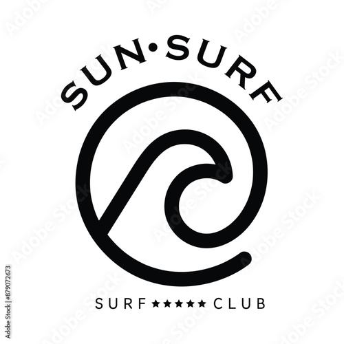 Photography Vector illustration style vintage surfing theme badge design