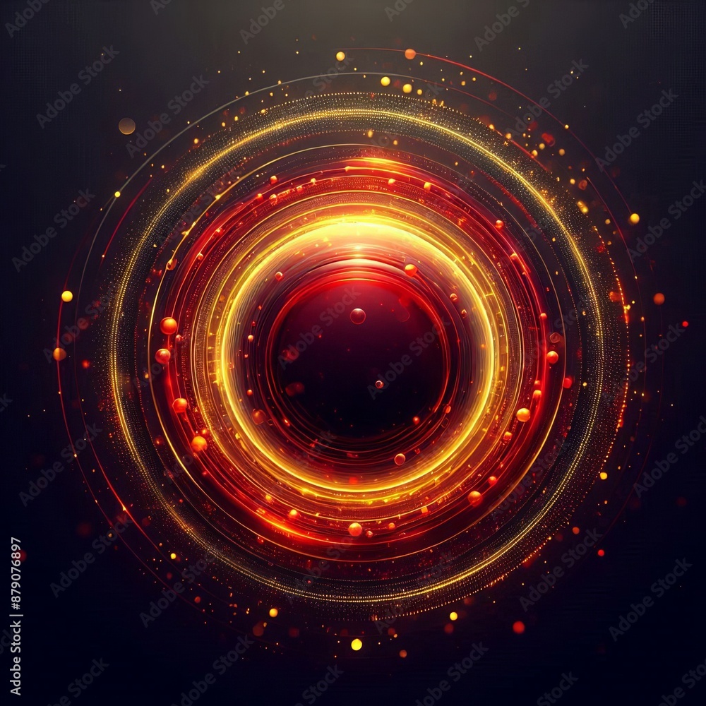 Red abstract circle and smoke glowing isolated black background Red abstract circle and smoke glowing isolated black background