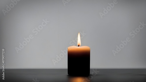 A candle burns