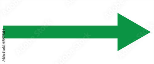 Thin black arrow pointing right. Long, straight-line arrow icon in white. Graphic illustration for direction symbols, up and down signs. Vector horizontal arrow variation isolated on white background