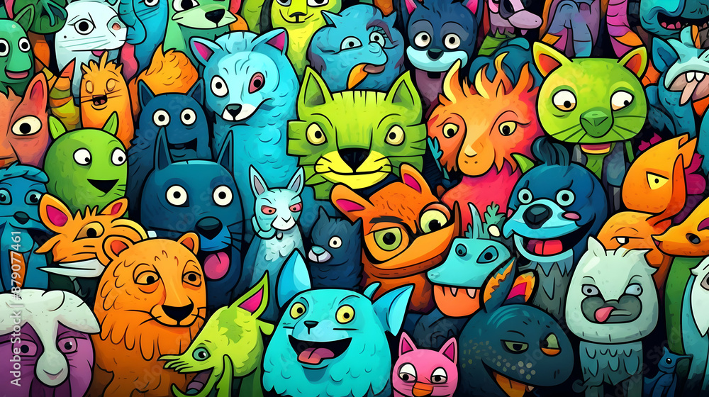 Colorful Cartoon Animal Illustration Colorful Cartoon Animal Illustration