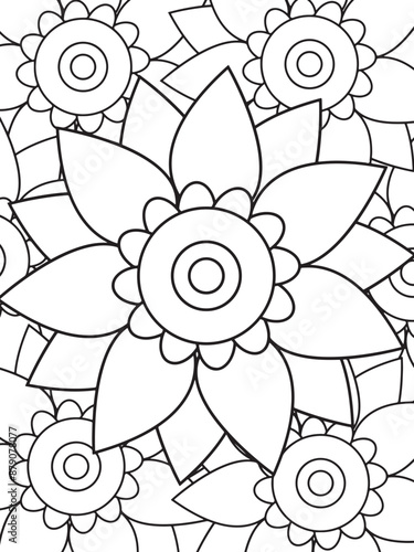 flowers Coloring Book Pages flowers for Relaxation and Stress Relief on Flowers Patterns	
