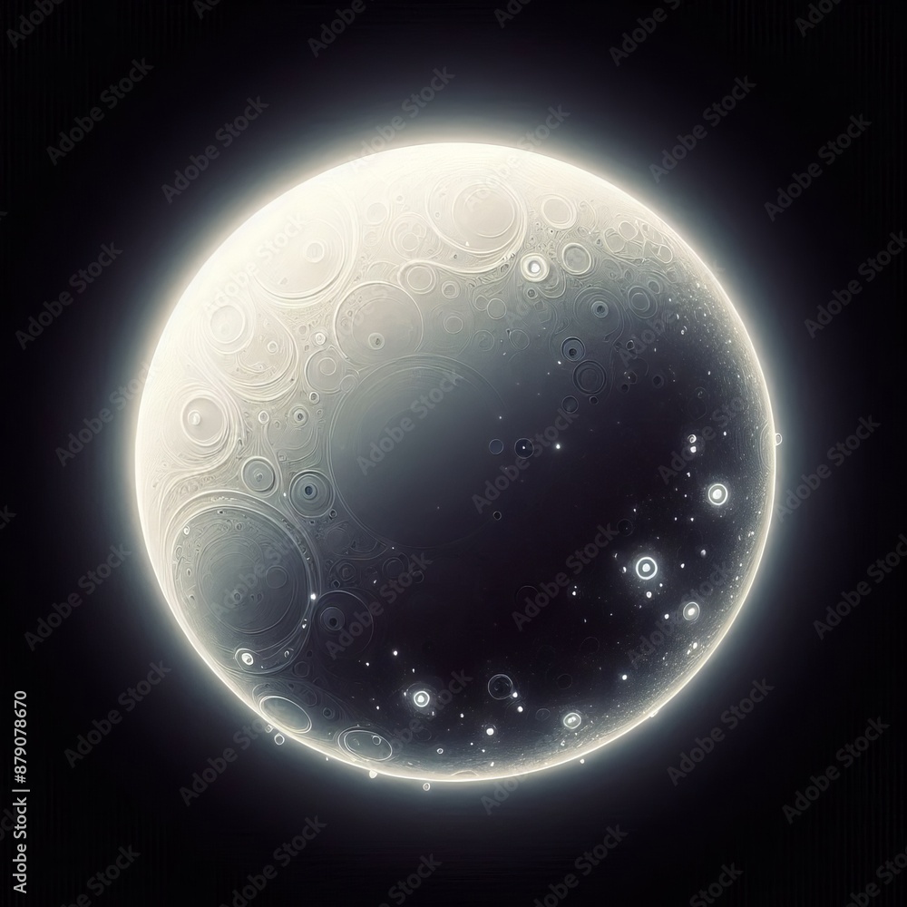 Obraz premium A white glowing circle with smoke and swirls against a black background