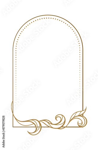 Vector vertical arch shape dotted frame with floral decoration, perfect for invitation, cards for any occasion