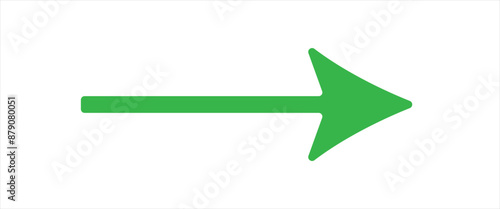 Thin black arrow pointing right. Long, straight-line arrow icon in white. Graphic illustration for direction symbols, up and down signs. Vector horizontal arrow variation isolated on white background