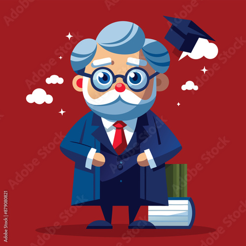 Adobe Illustrator Artwork a professor with various emotions upon discovering the truth
