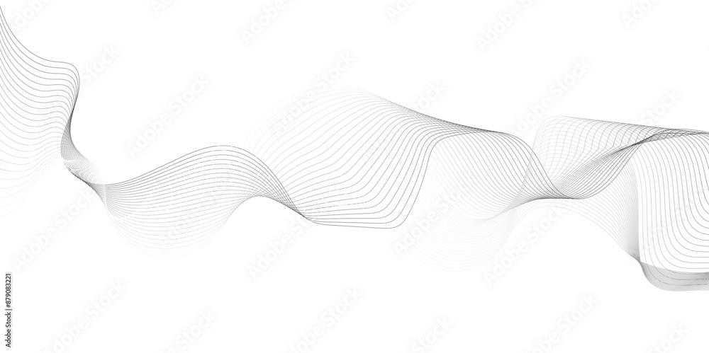 Technology and business wave lines on transparent background. Vector curve wave line seamless pattern. Gray curved line for banner design and frequency sound wave line. Future technology concept. Technology and business wave lines on transparent background. Vector curve wave line seamless pattern. Gray curved line for banner design and frequency sound wave line. Future technology concept.