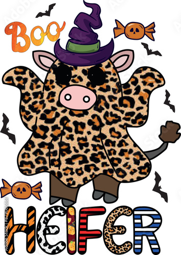 Boo Heifer, Halloween EPS, Halloween Quote Design