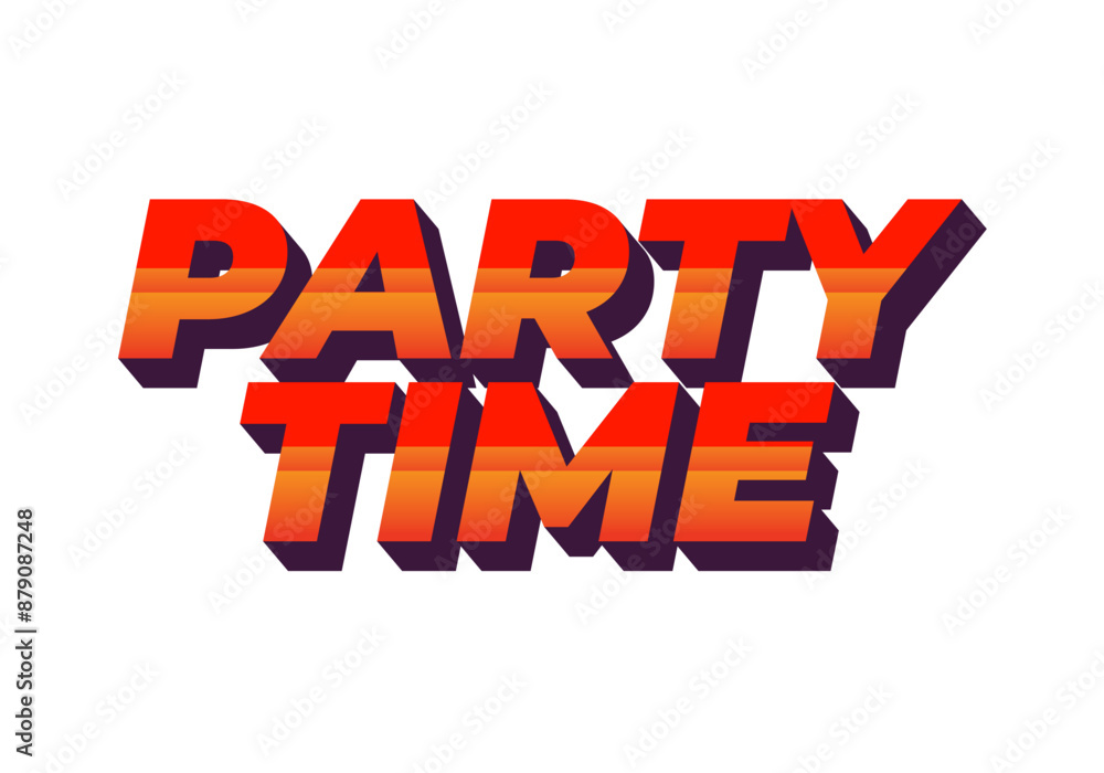Fototapeta premium Party time. Text effect in 3D look with eye catching colors