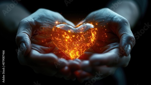 Healing Hands: Hands gently cradling a glowing heart, symbolizing healing and the hope of recovery.