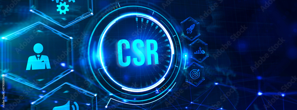 CSR abbreviation, modern technology concept. Business, Technology, Internet and network concept. 3d illustration CSR abbreviation, modern technology concept. Business, Technology, Internet and network concept. 3d illustration