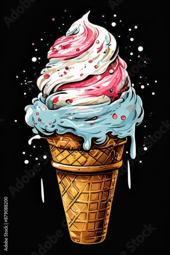 an ai generated image, Ice cream cone